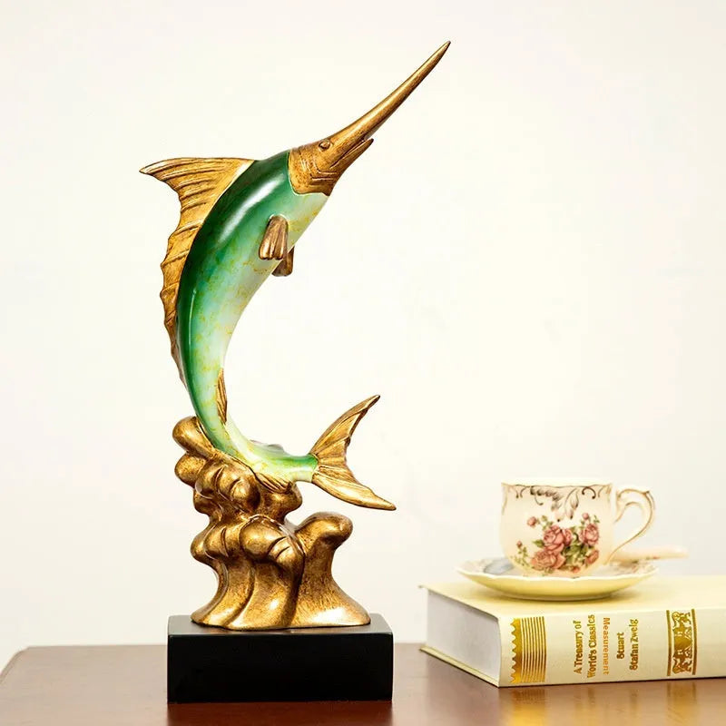 European style swordfish decorative craft ornament in plastic and resin materials