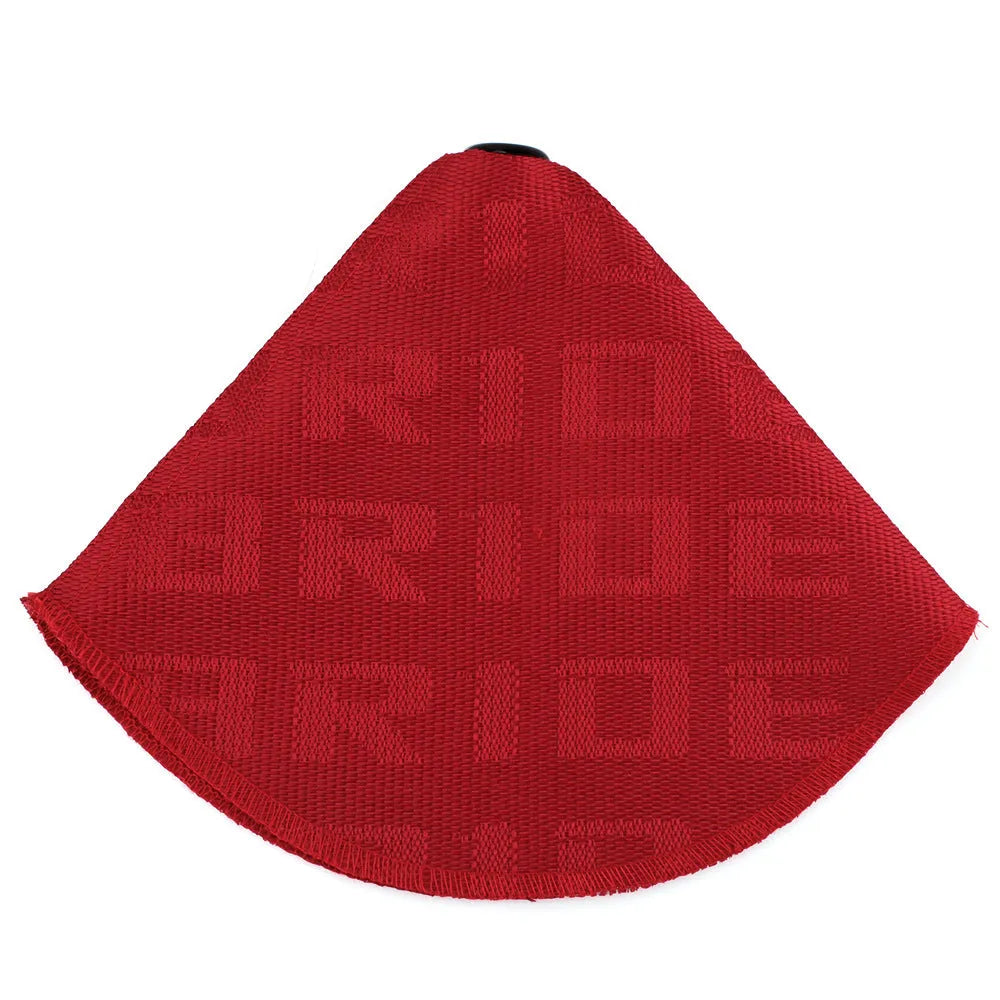 Canvas dust cover for Bride and Recaro bucket seats shown in black and red colour options.