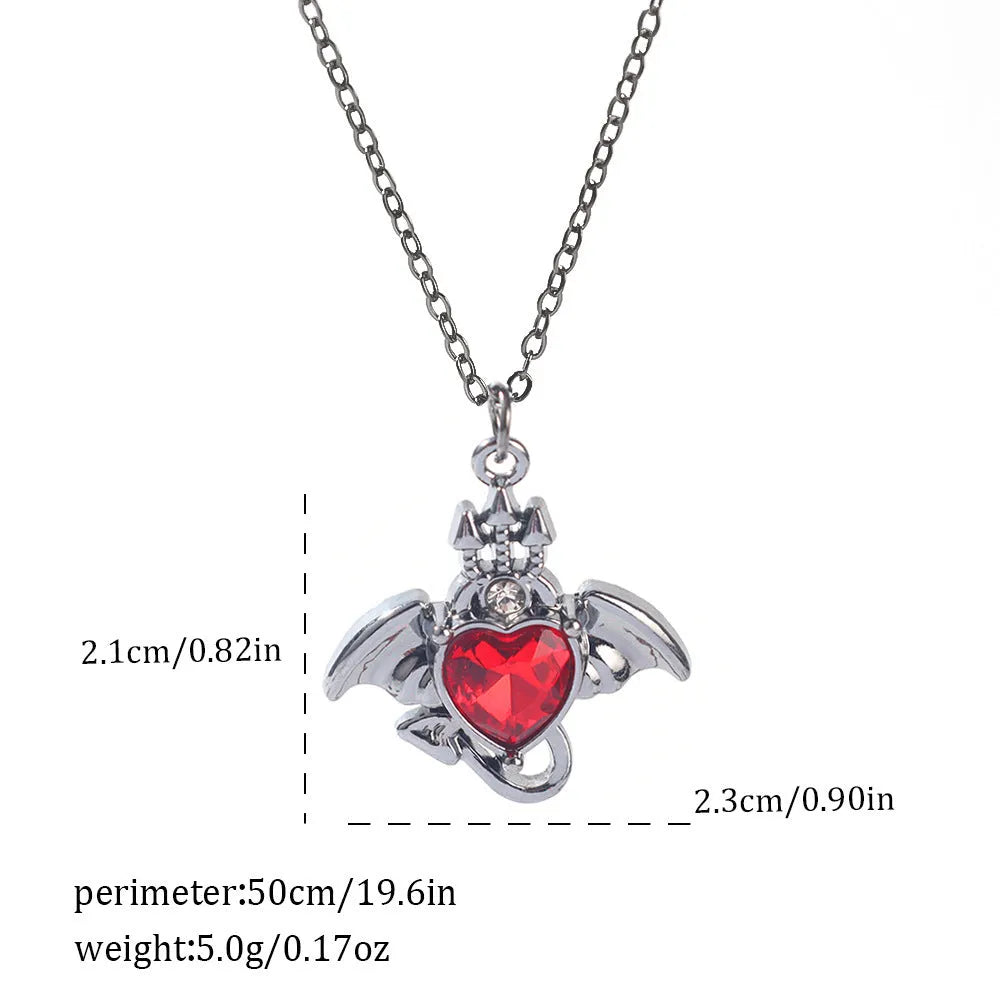 Dark style Halloween necklace with electroplated zinc alloy spider or bat pendant for Gothic costume wear