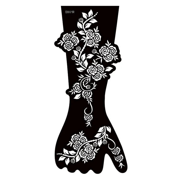 Geometric hollow template tattoo stickers showing intricate paper carving designs for stencilling