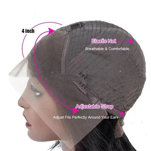 Real human hair lace front wig with 4x4 lace headgear in star fashion style