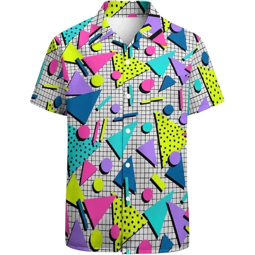 Men's slim fit camouflage short sleeve shirt in polyester available in six colours