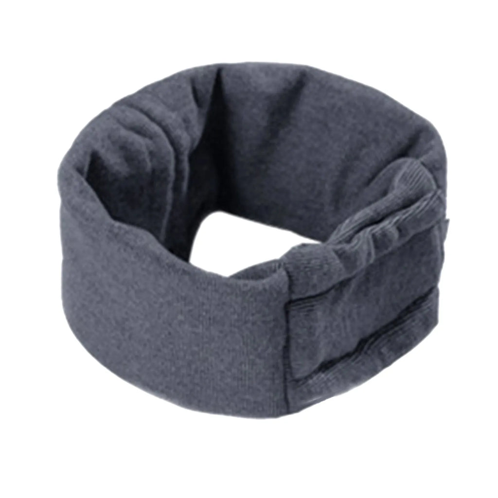 Polyester dog calming hoodie head wrap in black or purple colours with size options for noise reduction and hair management