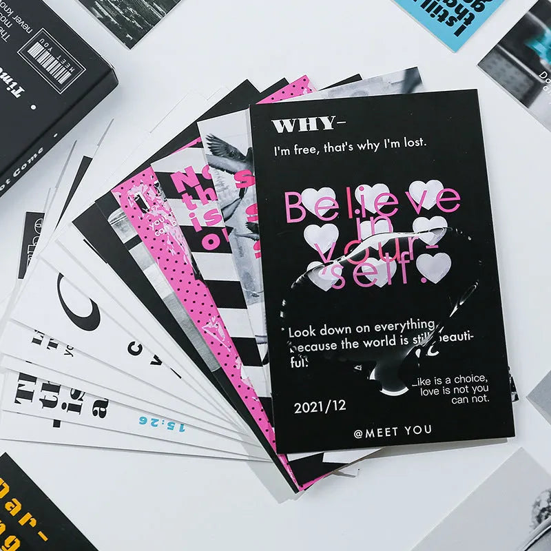 Two simple fresh style printed postcard designs for gift messages and blessings.