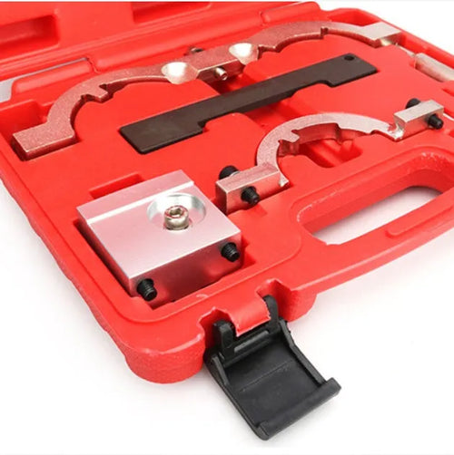 Opel 1.4 LUJ engine timing tool kit with seven red chrome-vanadium steel components