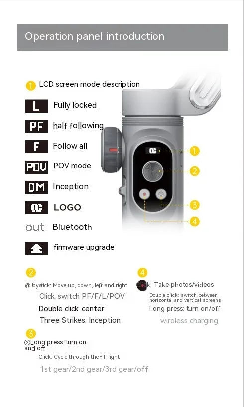 Pro Mobile PTZ Stabilizer in silver gray with three-axis anti-shake, ABS body, and phone clamp