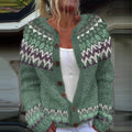 Yellow digital print cardigan with a raised 3D pattern, shown as an open knit coat.