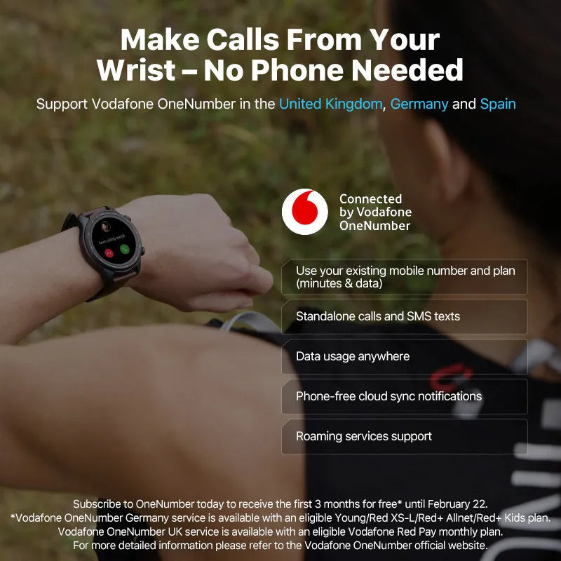 Ticwatch Pro X smart watch with 47mm case, 1.39-inch display, and independent 4G calling capability