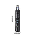 Black ABS lighted dog nail grinder with LED light and two speed settings for pet paw grooming