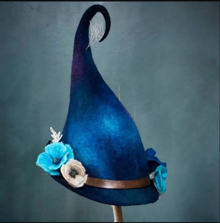 Halloween felt witch hat for adults, five styles, classic pointed design, lightweight felt material
