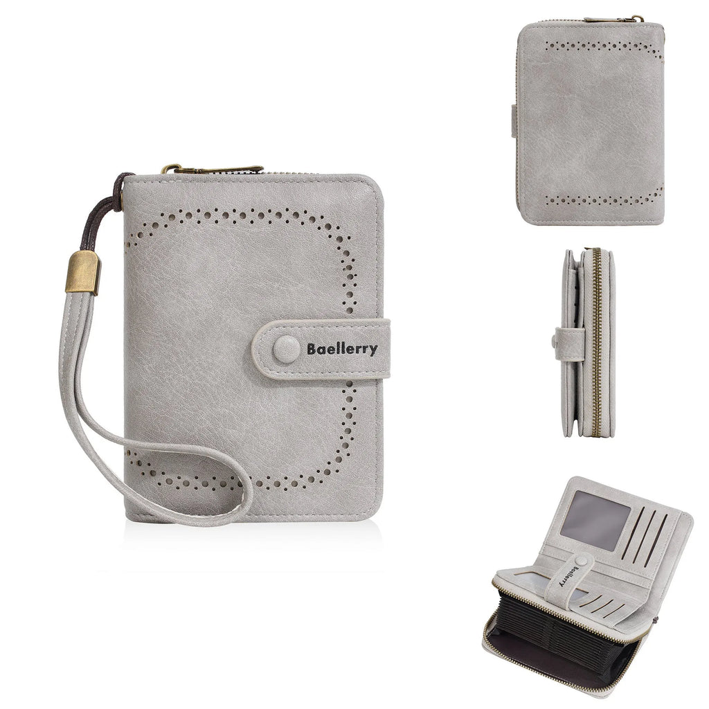 Women's zipper coin purse in multiple colours showing card slots and coin compartment