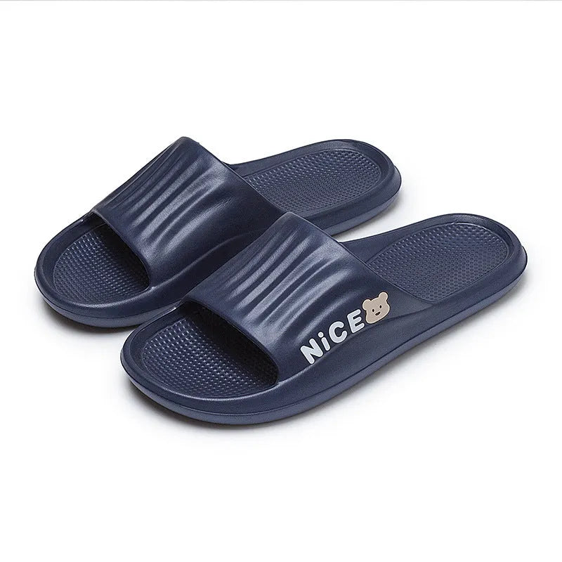 Cartoon pattern EVA flip flop slippers for adults in various colours with non-slip soles