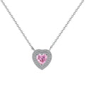 Women's 925 silver zircon necklace with electroplated finish, shown in platinum or gold tone colour options