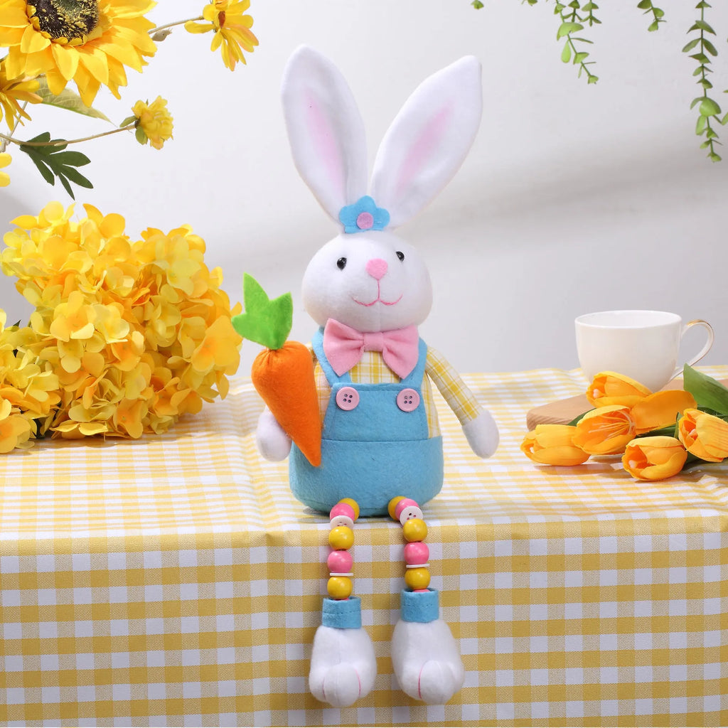 Easter bunny pastoral doll ornament in non-woven fabric in radish colour style for spring decoration