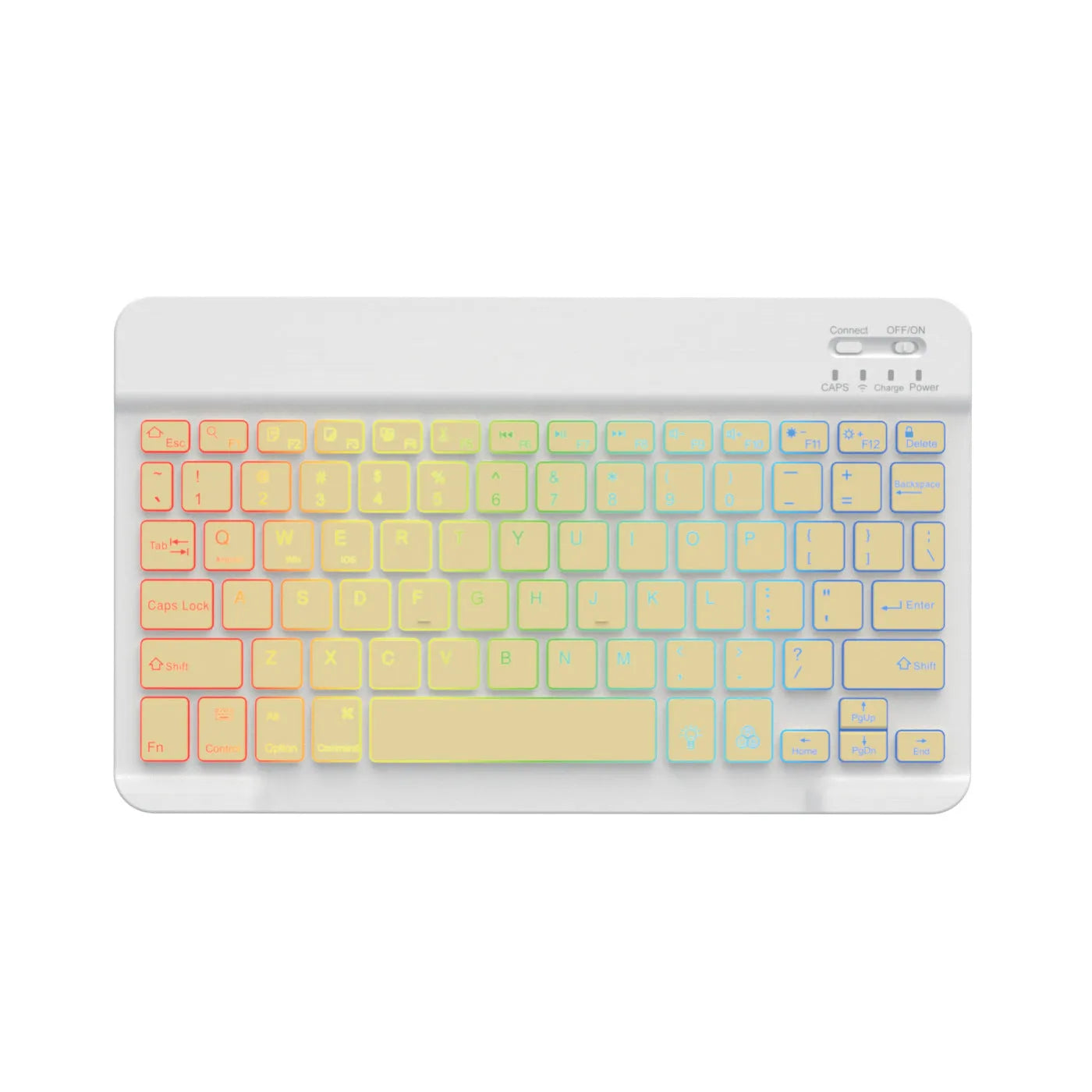10-inch Bluetooth keyboard with colourful RGB backlighting for tablet typing