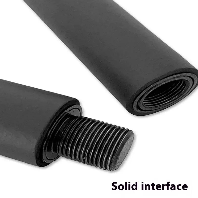 Push-and-pull rod fitness stick with rope resistance system showing two-segment construction