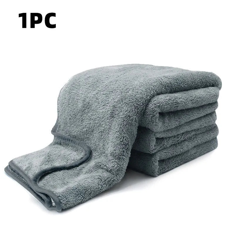 Microfiber car wash drying towel shown in three size options for vehicle drying