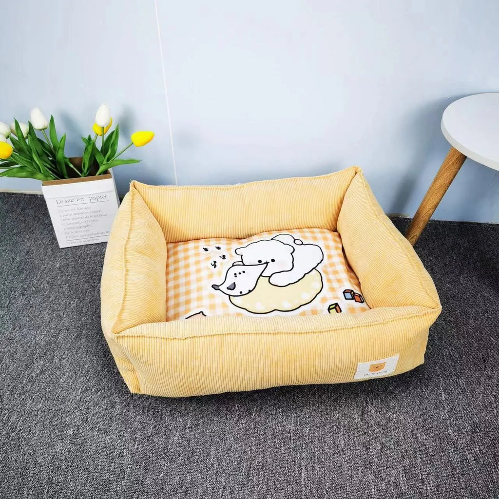 Light blue soft cloth pet winter nest for dogs and cats, showing plush velvet interior.