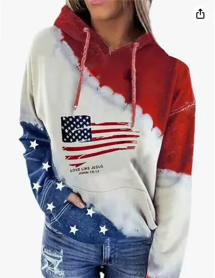 Men's hooded digital print sweatshirt loose fit polyester blend long sleeve side pocket multiple colours