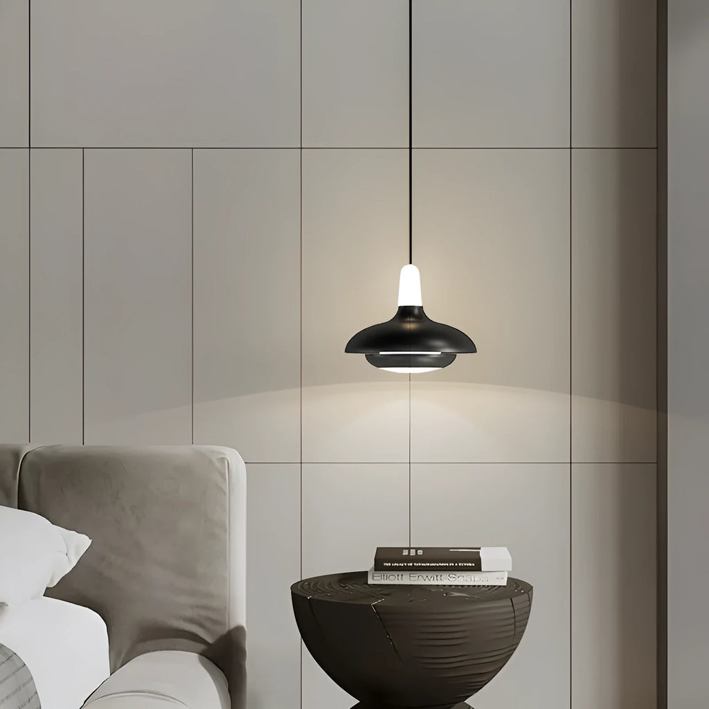 Modern minimalist adjustable bedside pendant light in Nordic style with three colour settings