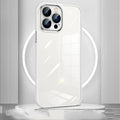 Creative Acrylic HD phone case hard protector for iPhone 12 13 14 series solid colour black