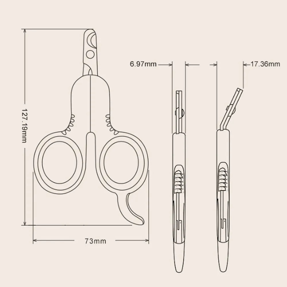 Grey and pink pet nail clippers with curved tips and a rubber-coated ergonomic handle for trimming claws.