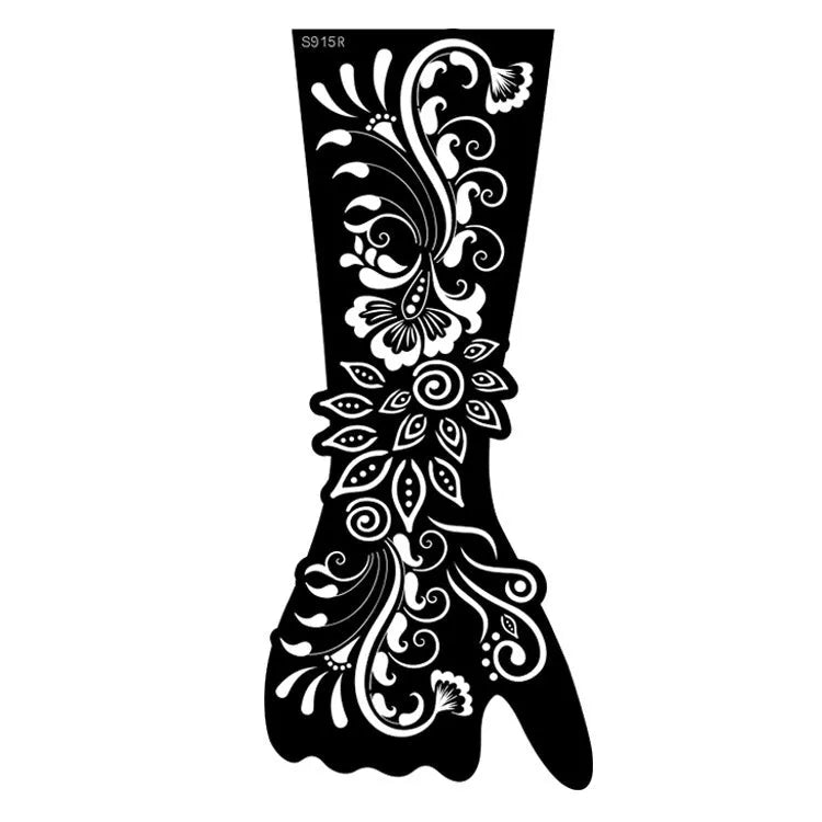 Geometric hollow template tattoo stickers showing intricate paper carving designs for stencilling