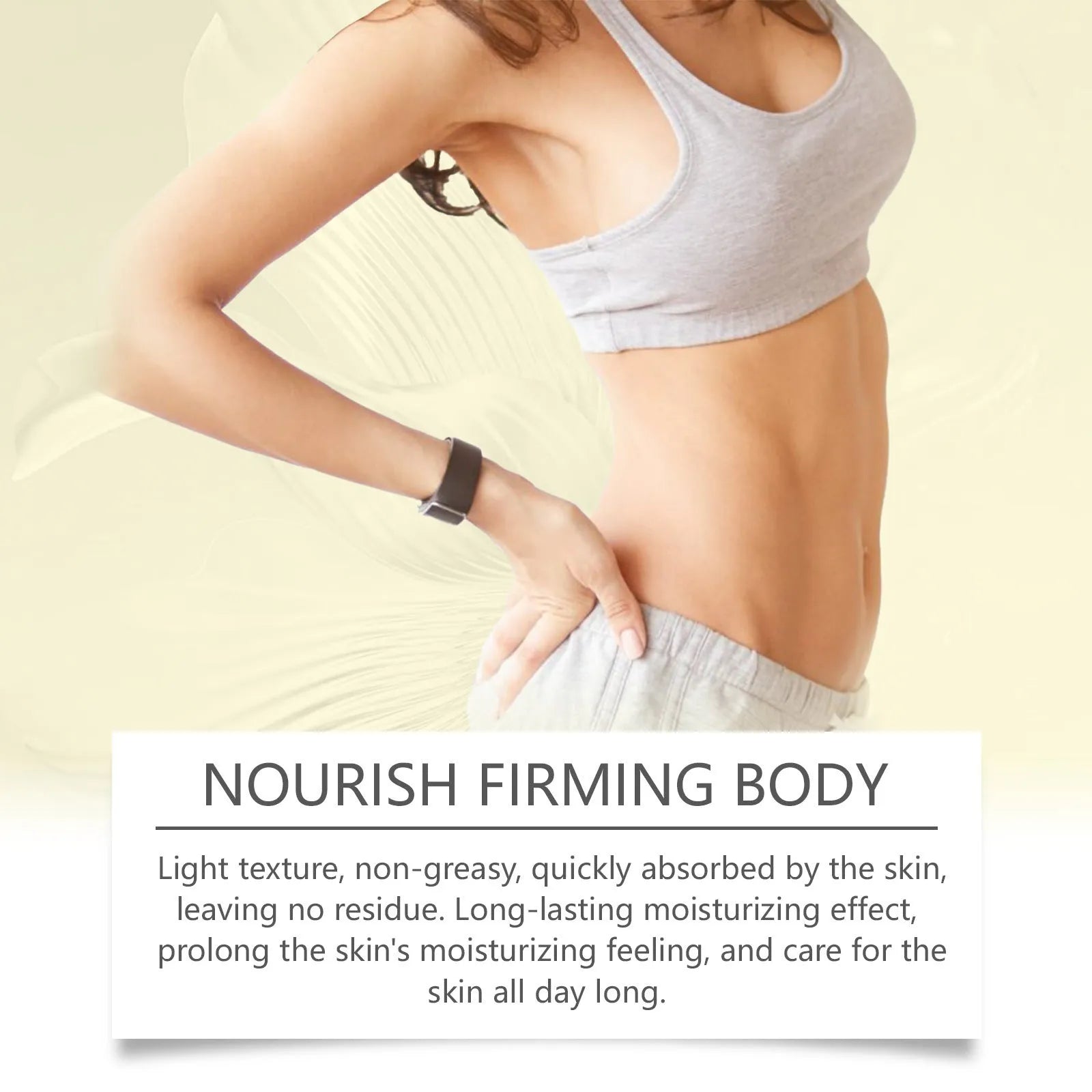 Nourishing and firming body care kit with moisturising cream and skincare oil bottles