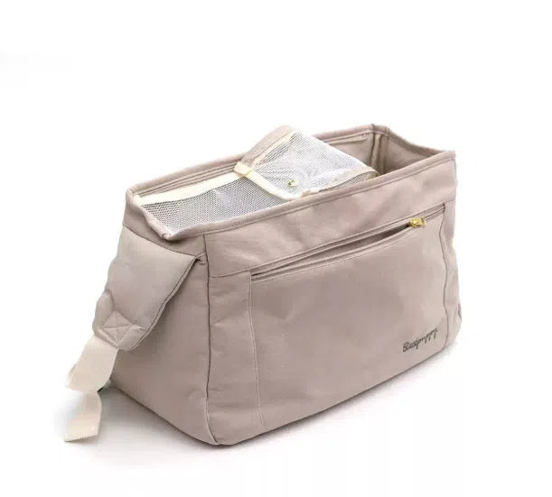 Crossbody bag for small breed dogs in off-white or grey, one size fits all and recommended up to 10 jin