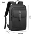 Black Oxford cloth backpack with sewing line detailing for urban commuting