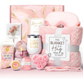 Modern simplicity style aromatherapy candle soap bath gift set in a white plastic box.