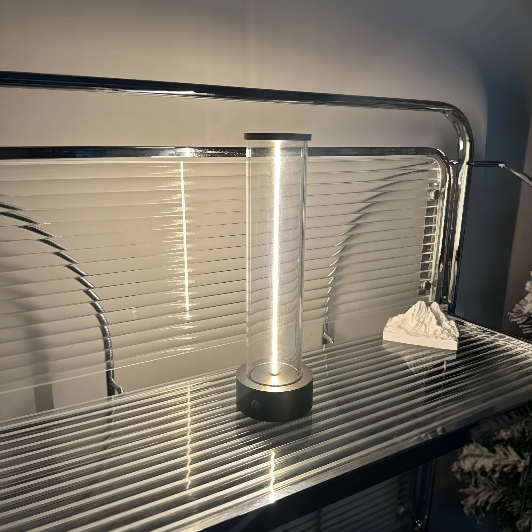 LED line glass magnetic suction light strip with USB charging port showing modern design
