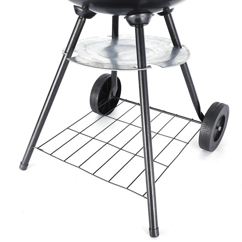 Portable 14-inch iron barbecue oven with apple stove design