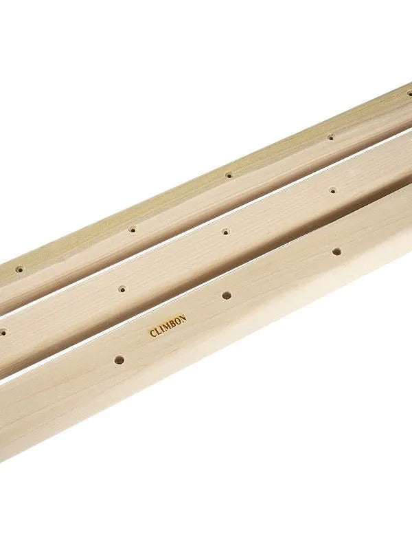 Set of three wooden fingerboards for grip strength training in 12cm, 40cm, and 50cm lengths