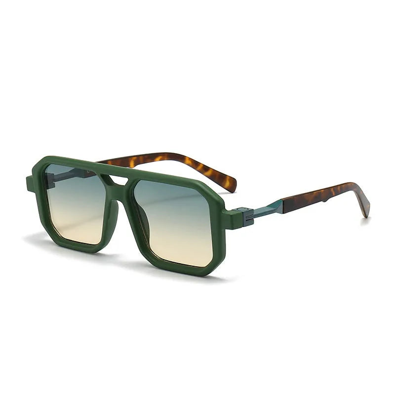 Retro double beam pilot sunglasses in multiple colour combinations including black frame grey lens options