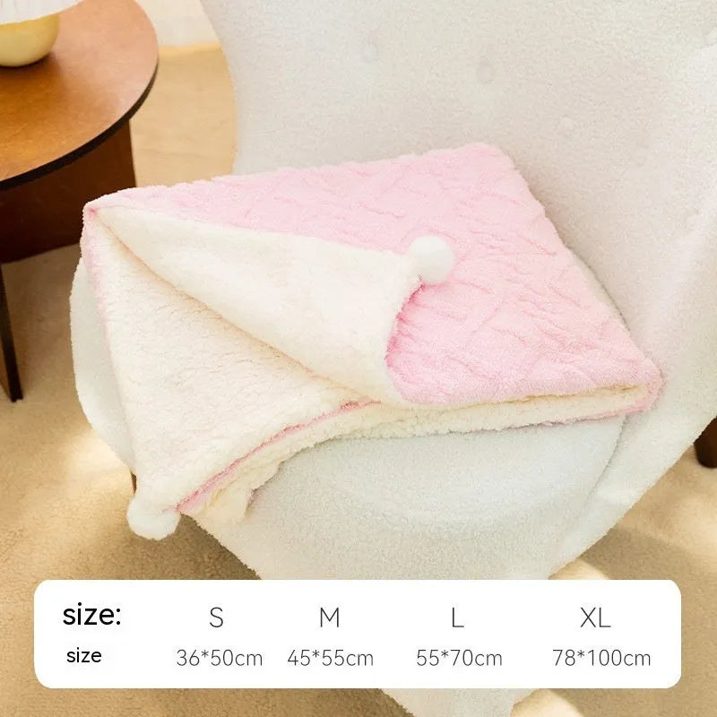 Pet Blanket Ins Style Solid Colour Dog Mat for Small to Large Dogs Sizes S to XL Suitable for Dogs Up to 65kg in Ins Light Green Cream Yellow Gentle Pink or White Cloth Material Floor Mat for Home Use Pet Supplies