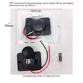 Black dual USB car charger with two mounting screws for 12V or 24V vehicle installation