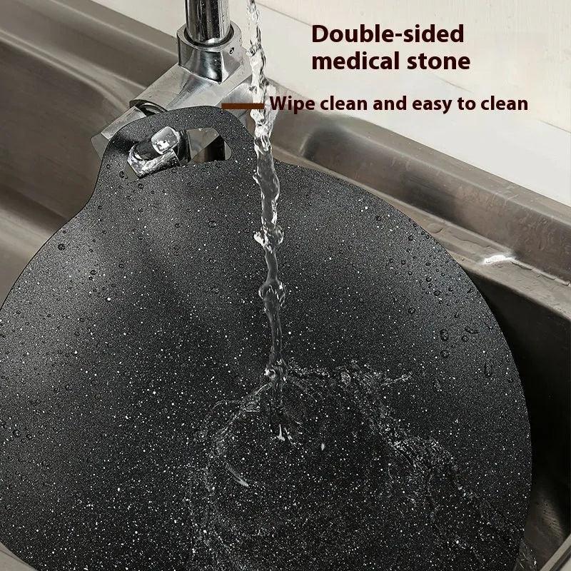 Round Japanese medical stone barbecue plate with non-stick iron surface for household indoor grilling