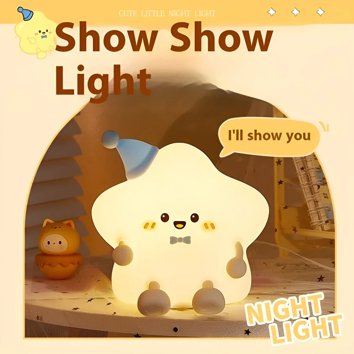 Cute Timing XINGX Pat cartoon night light with geometric stereo shape and remote control