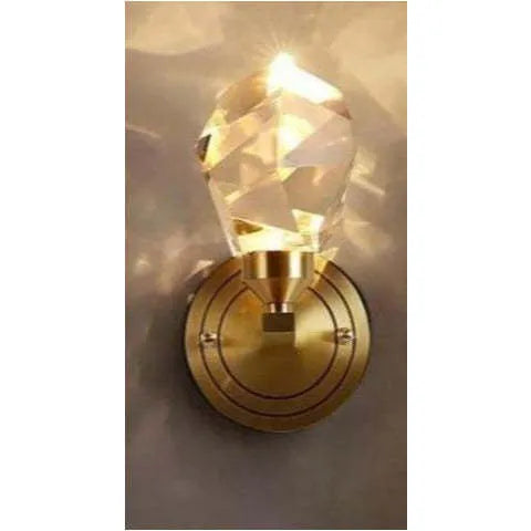Crystal wall lamp 11.5cm length, 20cm height, 6cm from wall, 220V push button wall light for living room