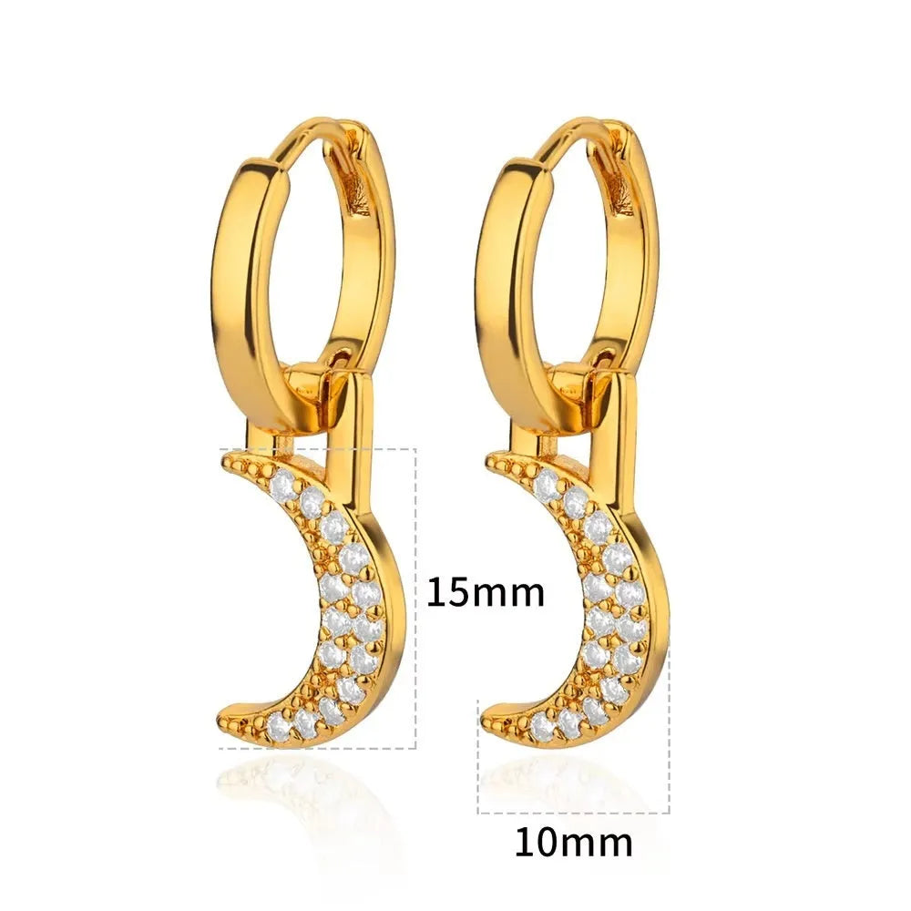 Women's irregular geometric butterfly earrings with copper construction and heart, bow, star elements