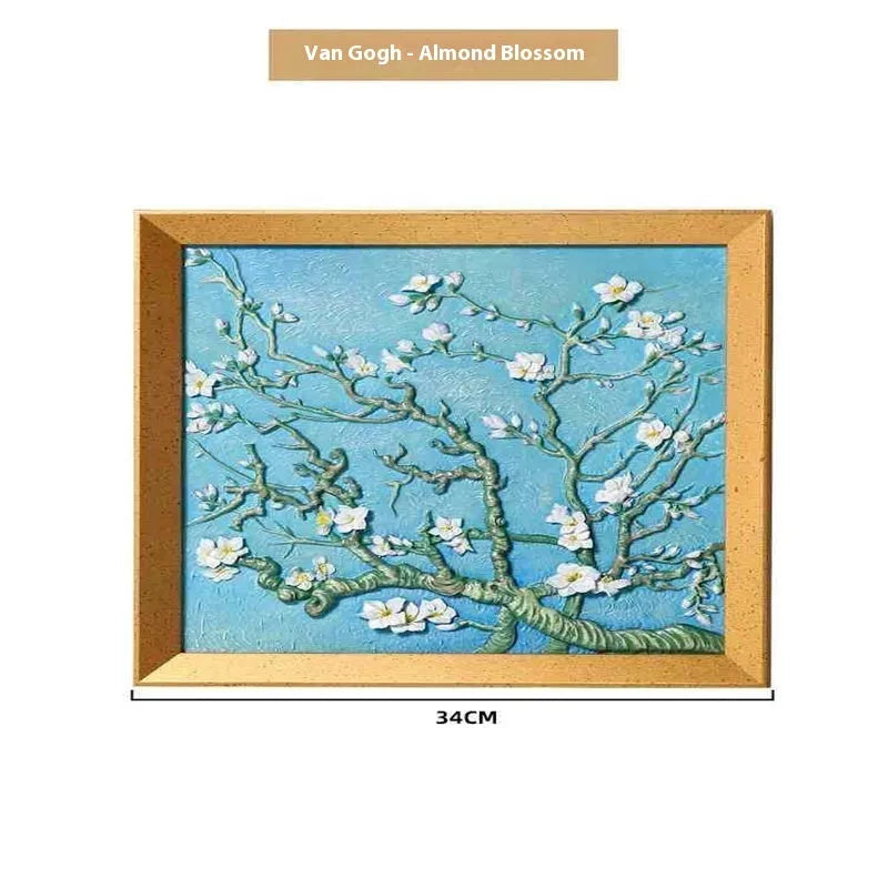 DIY oil painting kit showing epoxy pottery base, propylene pigments and brushes for creating famous art reproductions