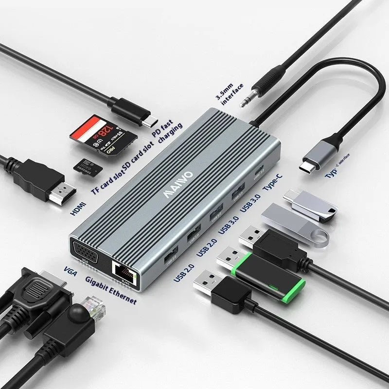 Steam Deck six-in-one aluminium docking station with HDMI, Ethernet, and USB ports.