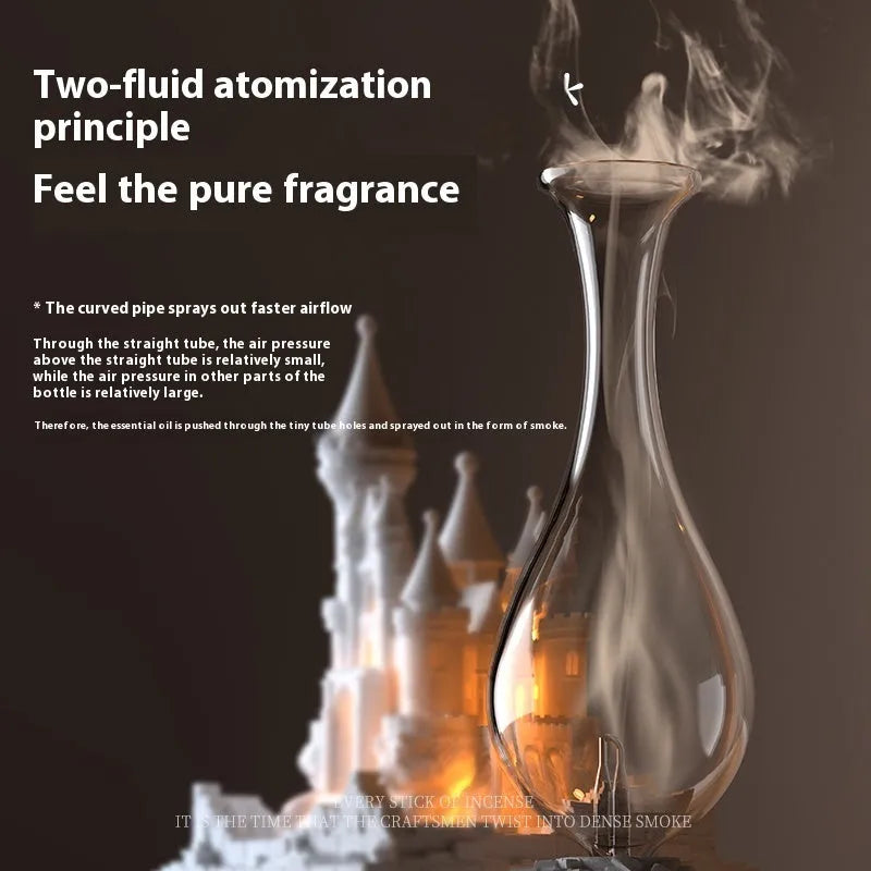 White composite gypsum medieval castle aromatherapy machine with cold fragrance analyser and ambient lighting