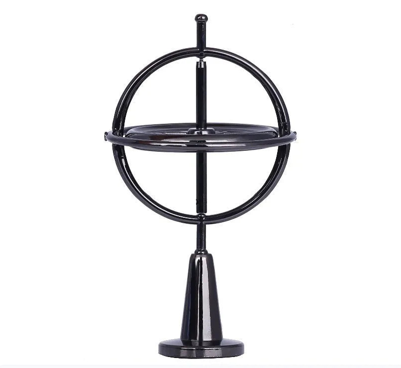 Self balanced metal finger gyroscope with carved pattern and vacuum-plated shine, available in black or colourful