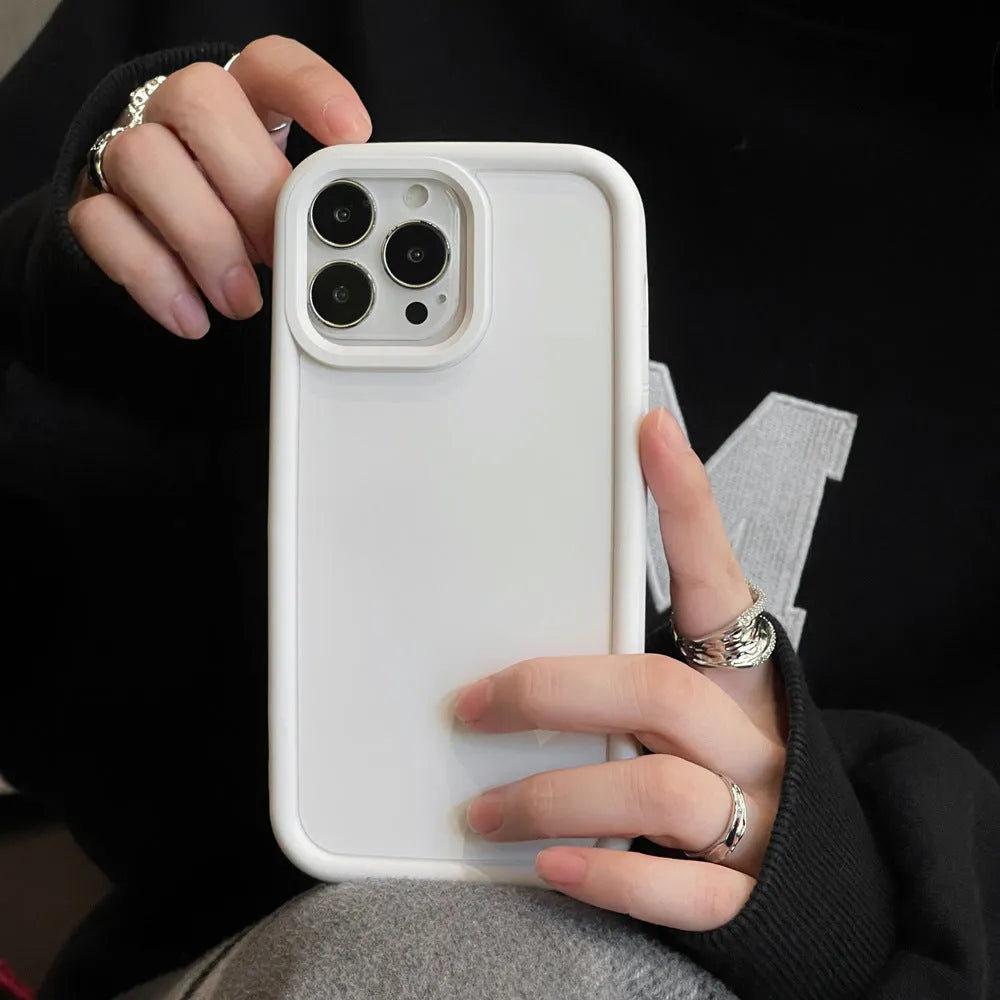 Frosted skin feeling full-cover solid colour TPU phone case for Apple iPhone fall protection