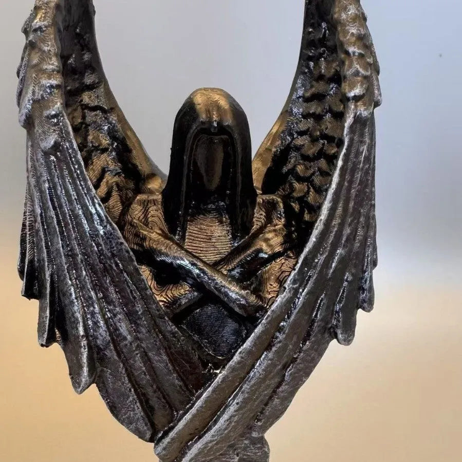 Dark angel statue resin ornament measuring 17cm tall on a display surface.