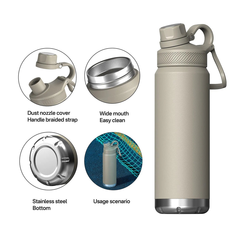Double-layer stainless steel vacuum mug 700ml with 304 interior and exterior, shown in one of six colours