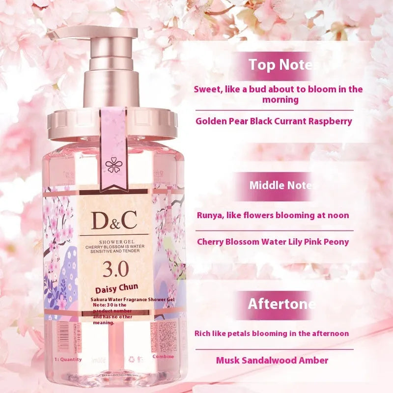 Sakura shampoo, hair conditioner and shower gel three-product set in 500ml bottles