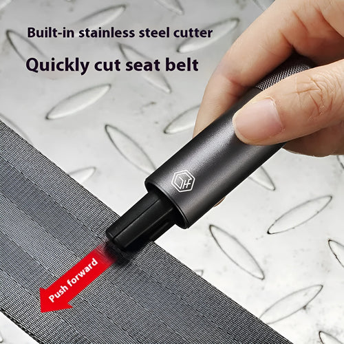 Gun grey aluminium car safety hammer with bearing steel impact head for emergency window breaking